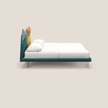 Rebus bed upholstered with design modern with feet trasparenti in plexiglass by Divani Store - view 4