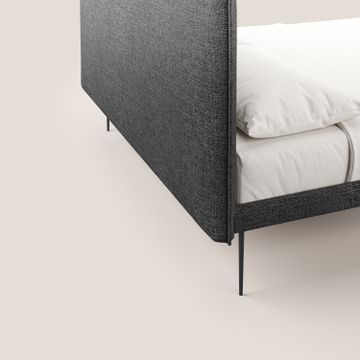 Theo bed upholstered modern removable-cover with feet high in metal in fabric water-repellent by Divani Store - view 4
