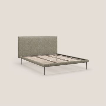 Theo bed upholstered modern per mattress 140x190 cm removable-cover with feet high in metal in fabric water-repellent by Divani Store - view 7