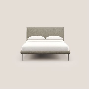 Theo bed upholstered modern per mattress 140x190 cm removable-cover with feet high in metal in fabric water-repellent by Divani Store - view 2