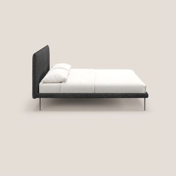 Theo bed upholstered modern removable-cover with feet high in metal in fabric water-repellent by Divani Store - view 6