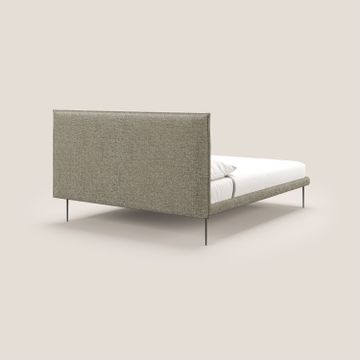Theo bed upholstered modern per mattress 140x190 cm removable-cover with feet high in metal in fabric water-repellent by Divani Store - view 4
