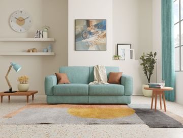 Happy sofa bed double with mattress h18 cm in fabric water-repellent by Divani Store - view 3