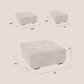BonBon pouf sofa modular in 2 dimensioni in fabric stain-resistant by Divani Store - view 5