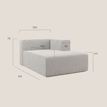 Nettuno modulo chaise longue in soft fabric bouclè by Divani Store - view 8