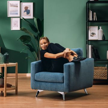 Orione armchair in soft fabric water-repellent ad intreccio by Divani Store - view 2