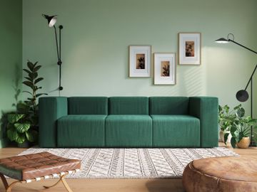 Nettuno sofa lineare modular a 3 seats modular in soft fabric bouclè by Divani Store - view 2