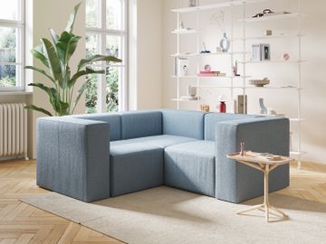 Nettuno sofa corner reversibile and modular modular in soft fabric bouclè by Divani Store - view 7