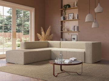 Nettuno sofa corner modular modular in soft fabric bouclè by Divani Store - view 7