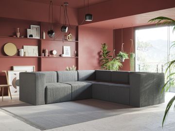 Nettuno sofa corner modular reversibile in soft fabric bouclè by Divani Store - view 7