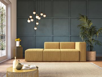 Nettuno sofa lineare modular and modular in soft fabric bouclè by Divani Store - view 7