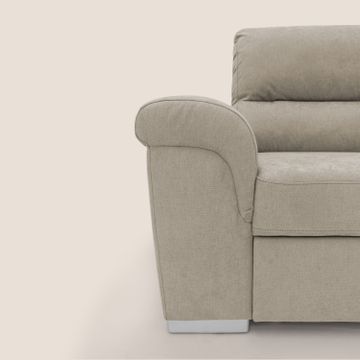Minerva sofa corner with pull-out a cassettone and pouf storage in fabric soft water-repellent by Divani Store - view 4