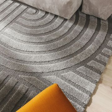 Zefira rug with motivo a rilievo grigio water-repellent by Divani Store - view 2