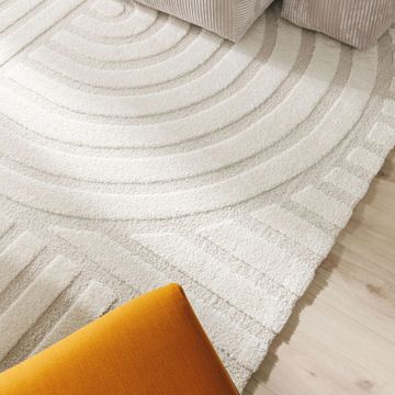 Zefira rug with motivo a rilievo crema water-repellent by Divani Store - view 2