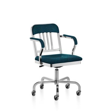 1011 Navy Classic Semi-upholstered swivel armchair by Emeco - view 8