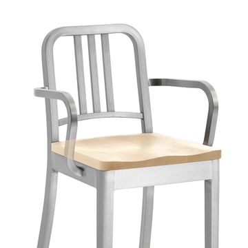 1104 Navy Stool with arms by Emeco - view 3