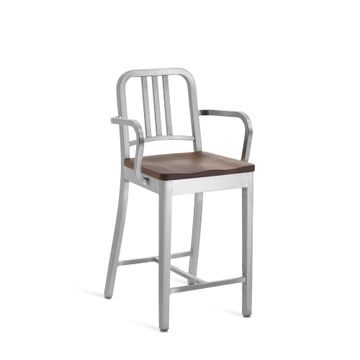 1104 Navy Stool with arms by Emeco - view 2