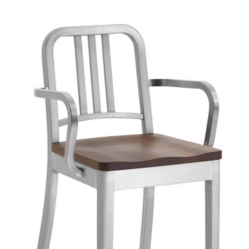 1104 Navy Stool with arms by Emeco - view 3