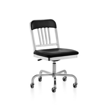 1022 Navy Classic Semi-upholstered swivel chair by Emeco - view 3