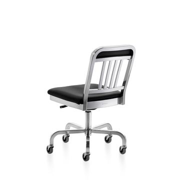 1022 Navy Classic Semi-upholstered swivel chair by Emeco - view 5