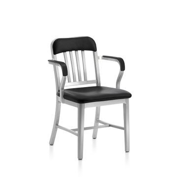 1011 Navy Classic Semi-upholstered Armchair by Emeco - view 2