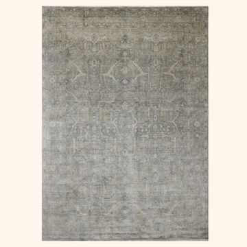 Grey Antique Revival Silk Rug - 8'11" x 12'3" by Abchome