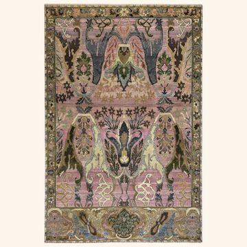 Dusty Pink Alchemy Traditional Wool Rug - 6'2" x 9'4" by Abchome