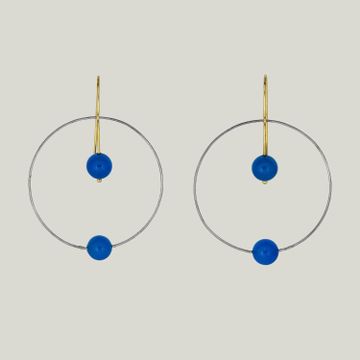 Blue Chalcedony Concentric Earrings by Abchome