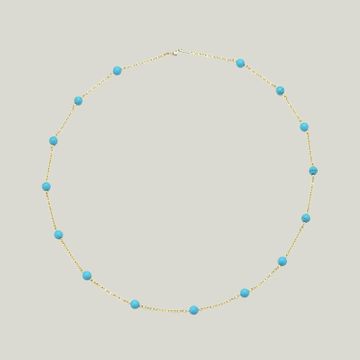 Italian Turquoise and Gold Chain Necklace by Abchome
