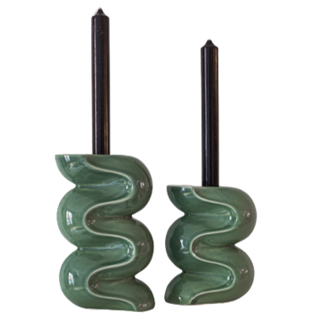 The Ganache - Green Candle Holder Duo by COSIN Paris - view 3