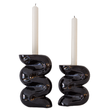 The Ganache candlestick duo - Black by COSIN Paris - view 3