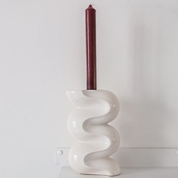 The large Ganache candlestick - White Cream by COSIN Paris - view 2