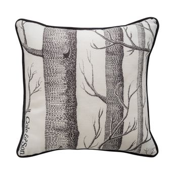 Woods Linen Union Cushion with Velvet Piping by Cole & Son - view 8