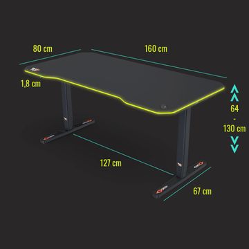 Desk Pro Play - höhenverstellbarer Gaming Tisch 160 x 80 cm by Yaasa - view 6