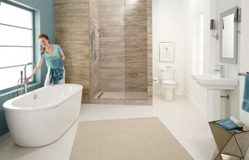 Cadet 66 x 32-Inch Freestanding Bathtub With Drain Brushed Nickel Finish by American Standard - view 7