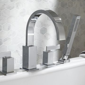 Town Square Bathtub Faucet with Personal Shower for Flash Rough-in Valve with Lever Handles by American Standard - view 2