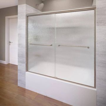 Euro 60 x 57-Inch Height Semi-Frameless Sliding Tub Door with Rain Glass by American Standard - view 8