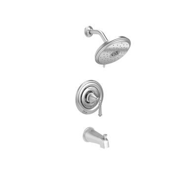 Portsmouth Round Tub and Shower Trim Kit with Water-Saving Showerhead and Double Ceramic Pressure Balance Cartridge with Lever Handle by American Standard - view 9