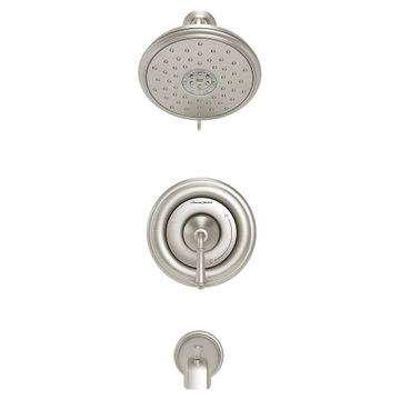 Portsmouth Round Tub and Shower Trim Kit with Water-Saving Showerhead and Double Ceramic Pressure Balance Cartridge with Lever Handle by American Standard - view 2