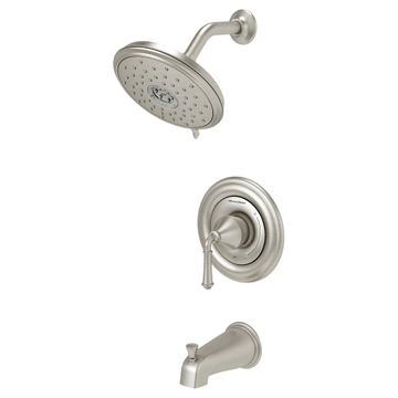 Portsmouth Round Tub and Shower Trim Kit with Water-Saving Showerhead and Double Ceramic Pressure Balance Cartridge with Lever Handle by American Standard - view 4