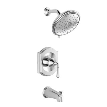 Portsmouth 1.8 GPM Tub and Shower Trim Kit with Water-Saving Showerhead and Double Ceramic Pressure Balance Cartridge with Lever Handle by American Standard - view 2