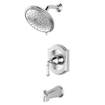 Portsmouth 1.8 GPM Tub and Shower Trim Kit with Water-Saving Showerhead and Double Ceramic Pressure Balance Cartridge with Lever Handle by American Standard - view 4