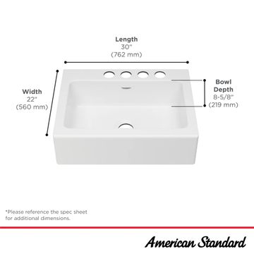 Delancey 30 x 22-Inch Cast Iron 4-Hole Undermount Single-Bowl Apron Front Kitchen Sink by American Standard - view 8