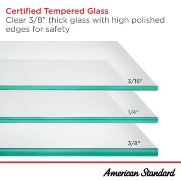 Prestige 60 x 58-1/2-Inch Framed Sliding Tub Door with Rain Glass by American Standard - view 5