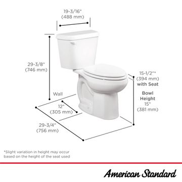 Colony Elongated 12" Rough Toilet 1.28 gpf by American Standard - view 7