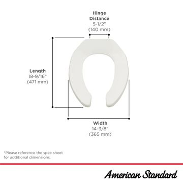 Commercial Heavy Duty Open Front Elongated Toilet Seat With EverClean Surface by American Standard - view 7