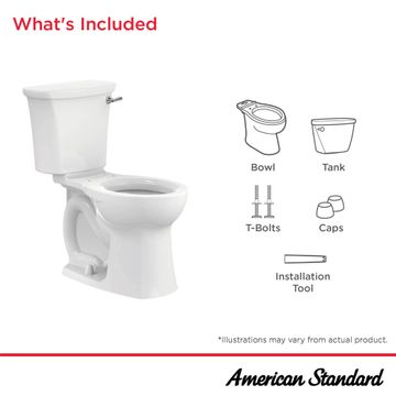 Edgemere Two-Piece 1.28 gpf/4.8 Lpf Chair-Height Round-Front Right-Hand Trip Lever Toilet Less Seat by American Standard - view 7