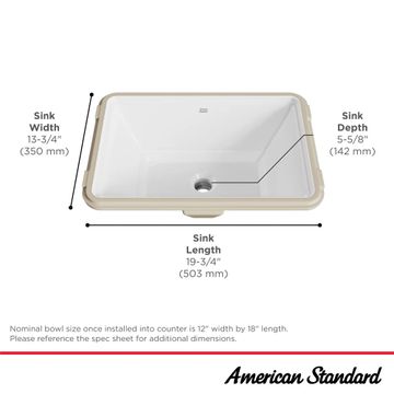 Esteem Undercounter Bathroom Sink by American Standard - view 3