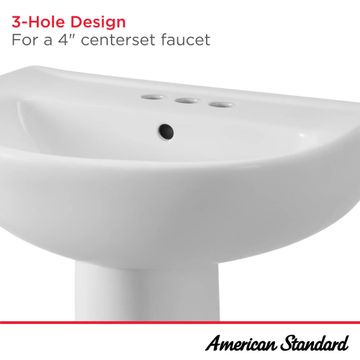 Reliant 22 in. Pedestal Sink, 4 in. Centerset Holes by American Standard - view 7