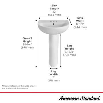 Evolution Pedestal Leg by American Standard - view 2